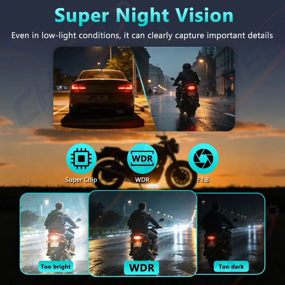 Motorcycle DVR 2K HD WiFi With - đánh giá và giá Photographic Memory